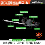 Cortasetos Inalámbrica 18V + 1 BAT 2AH + Cargador Gladiator MD-GLA-054768