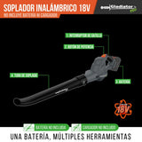 Soplador Inalámbrico 18v SIN BAT Gladiator MI-GLA-054508
